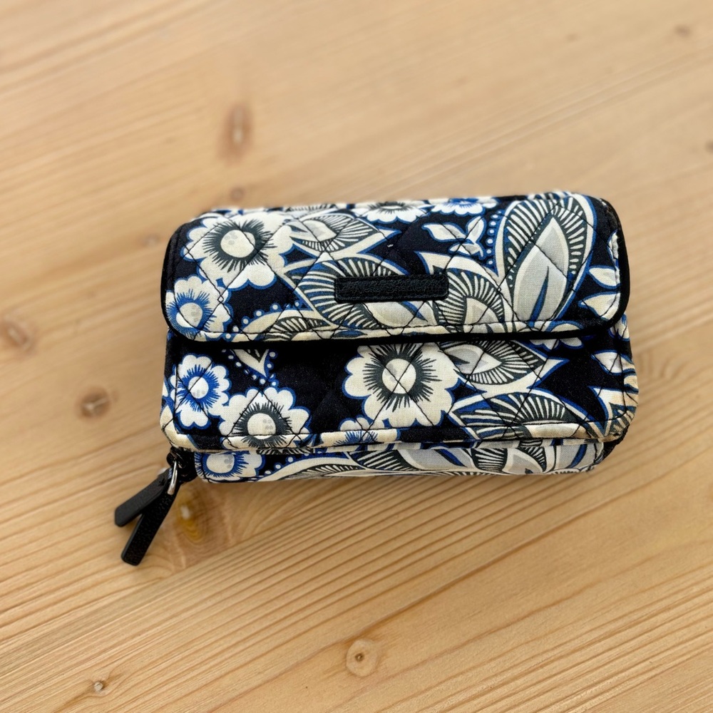 Vera Bradley Floral Black and Blue Wallet